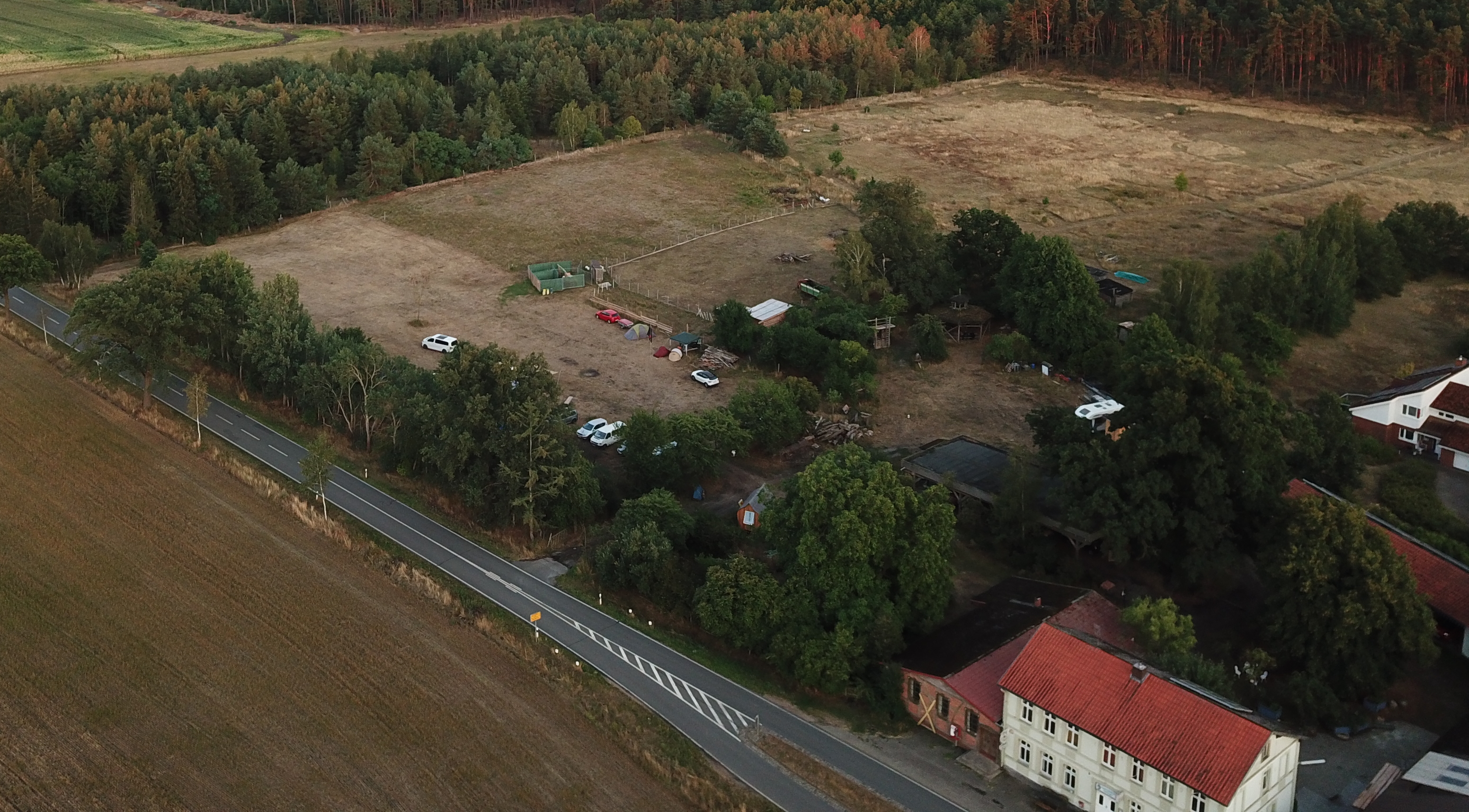 Gasthaus Wiese und Camp von oben, FediCamp 2022